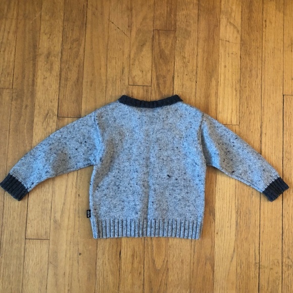 Old Navy Baby St Bernard in Red Scarf Long Sleeve Gray Cotton Wool Blend Sweater - Picture 2 of 4